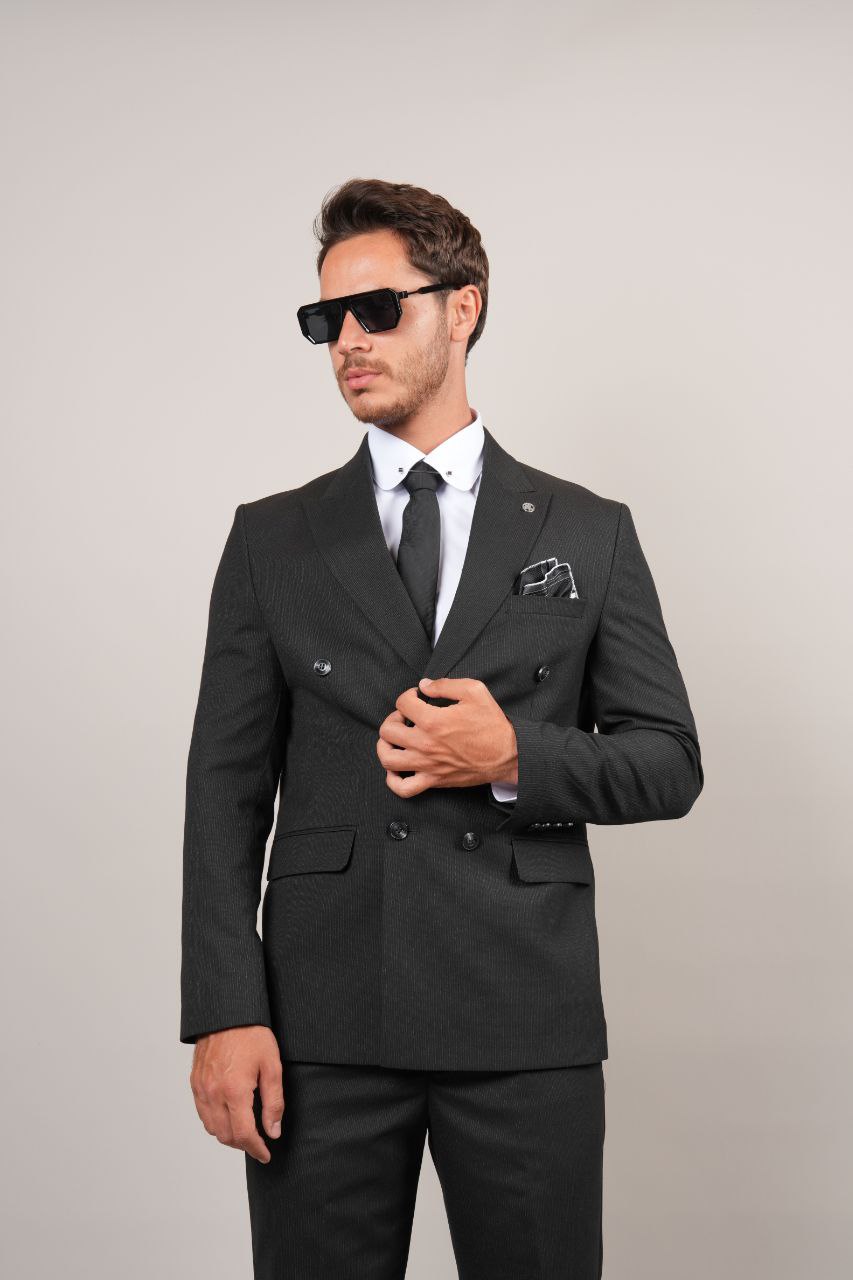 Black Double Breasted Suit
