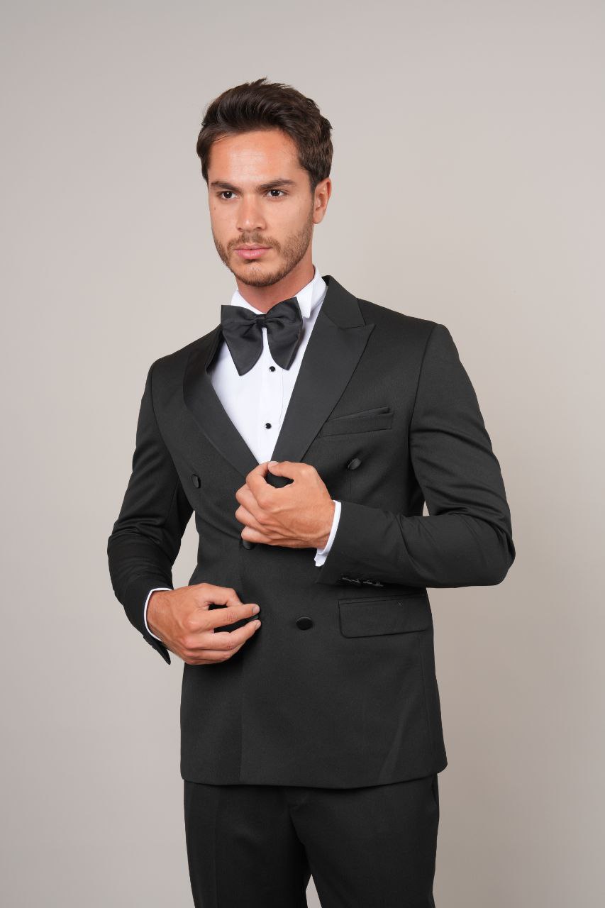Full Black Double Breasted Tuxedo