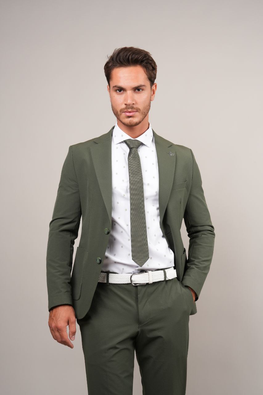 Olive two-piece parachute suit in zayte | Flamingo Fits