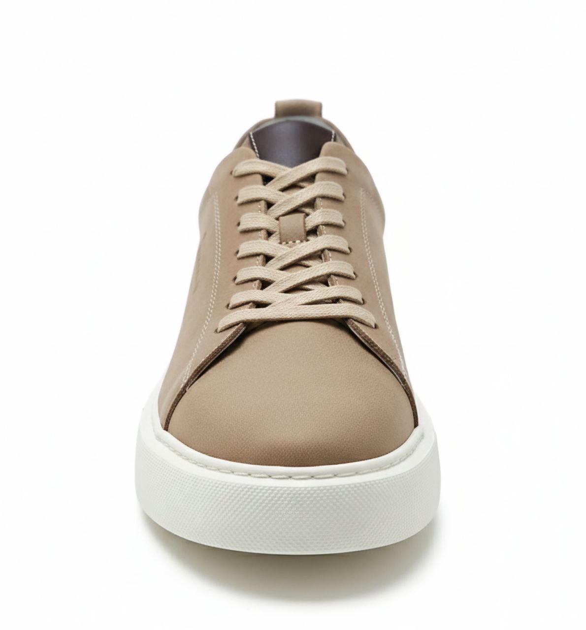 Beige Nubuck High Sole Trainer