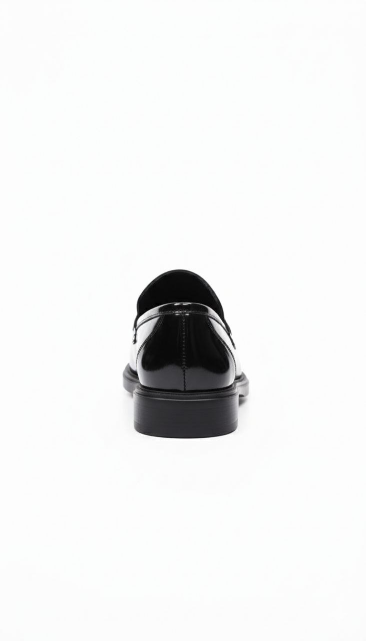 Classic loafers black luxe shoes in black glossy | Flamingo Fits