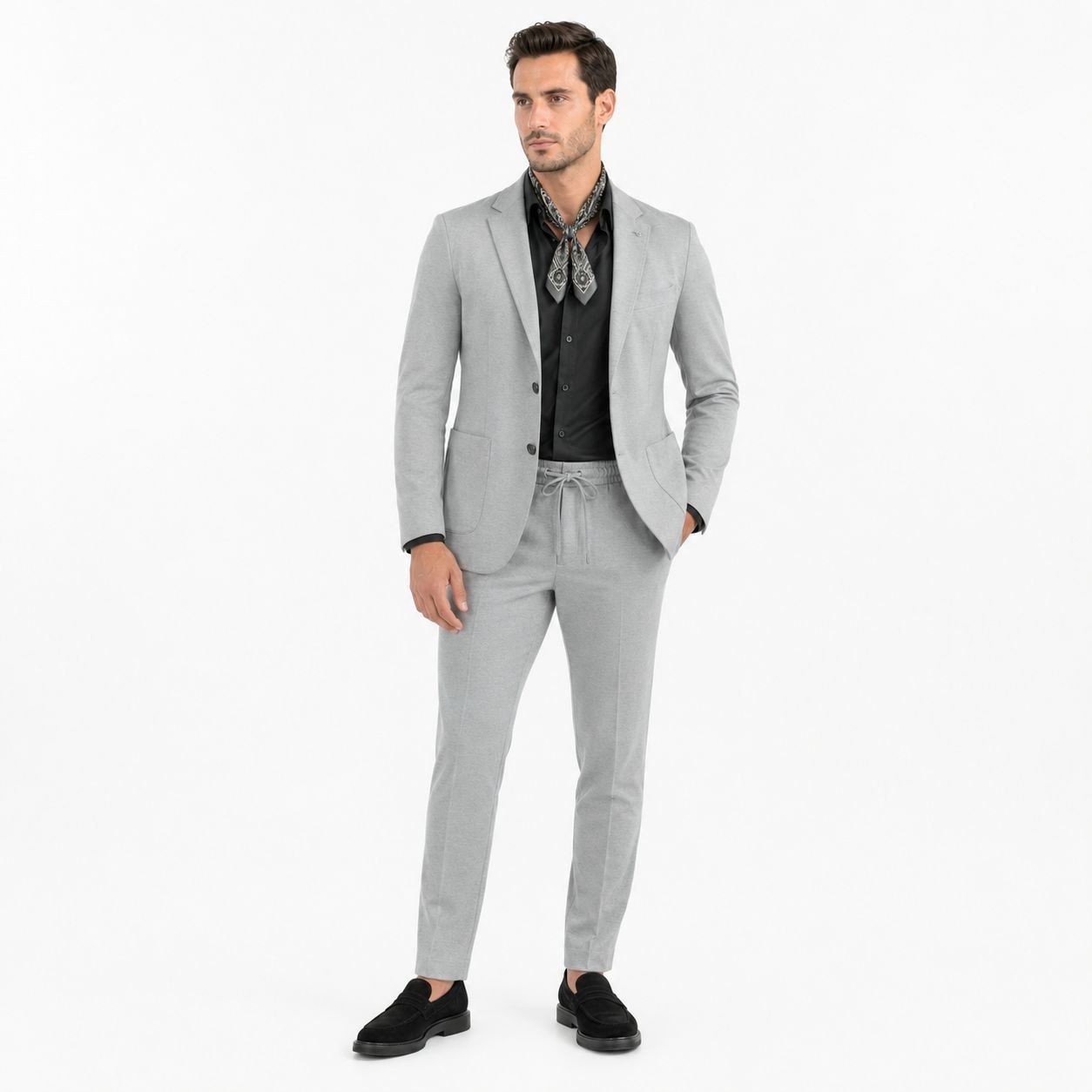 Grey vintage lycra two-pieces suit in grey | Flamingo Fits