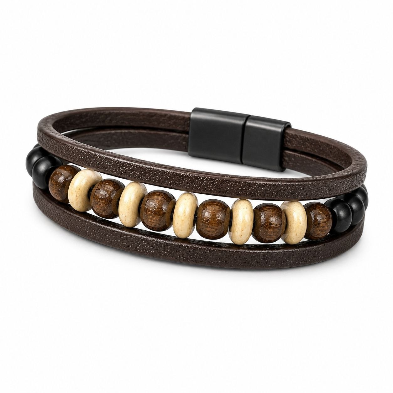 Leather bracelet in mixed | Flamingo Fits