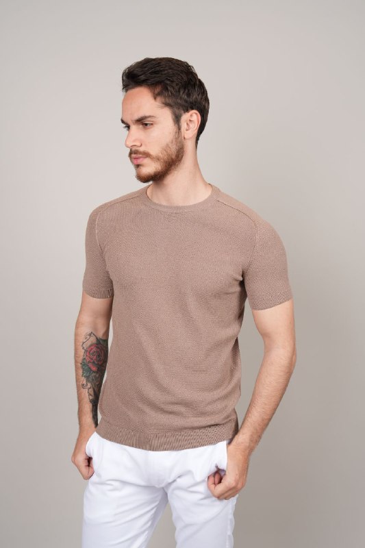 pique knitted tshirt - T-Shirts at Flamingo Fits