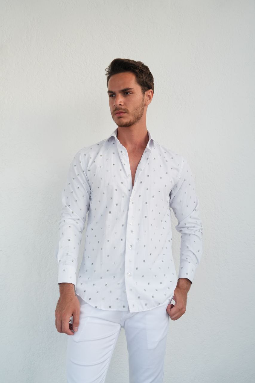 guaro dobby printed shirt