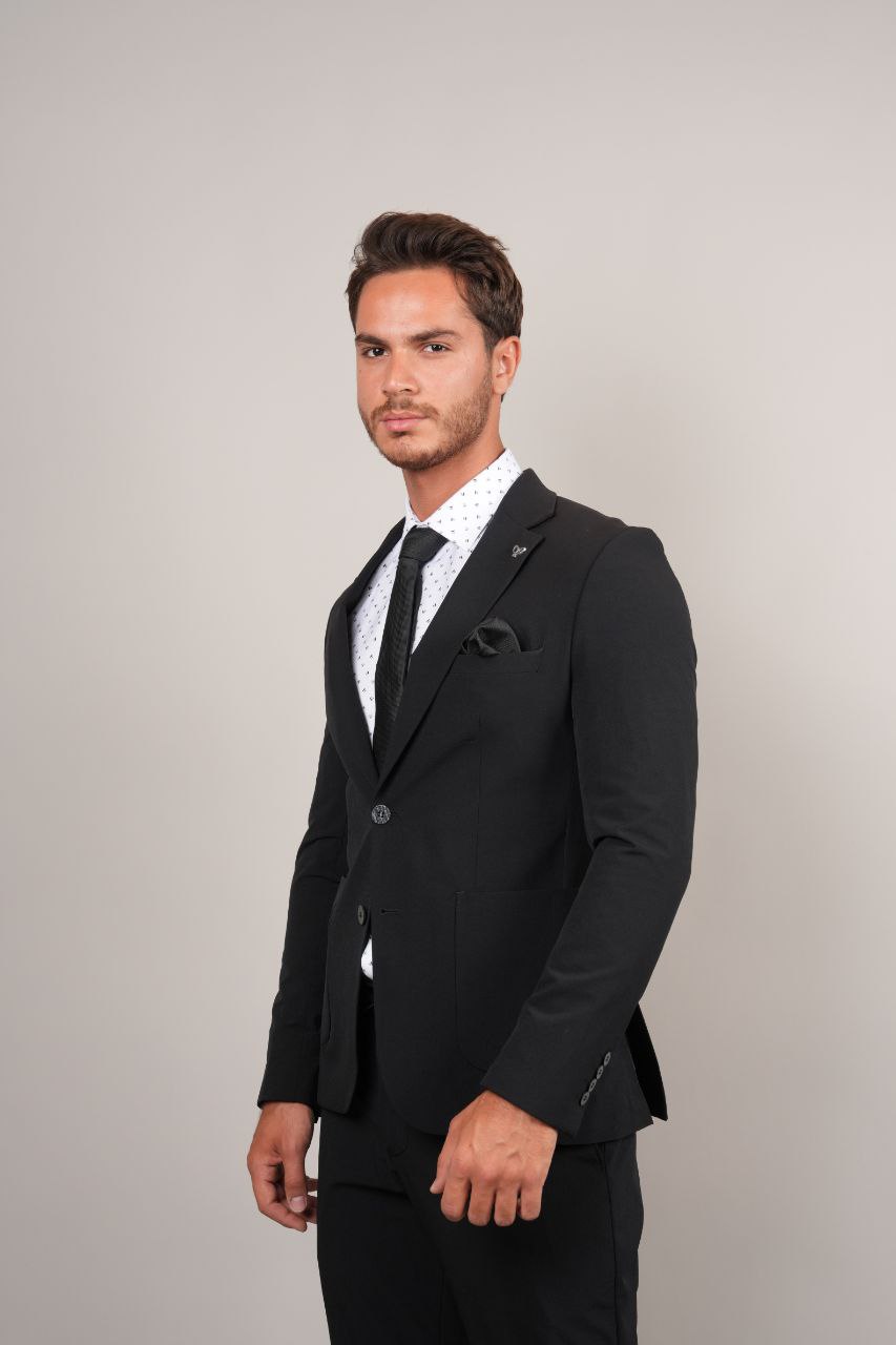 Black two-piece parachute suit in black | Flamingo Fits