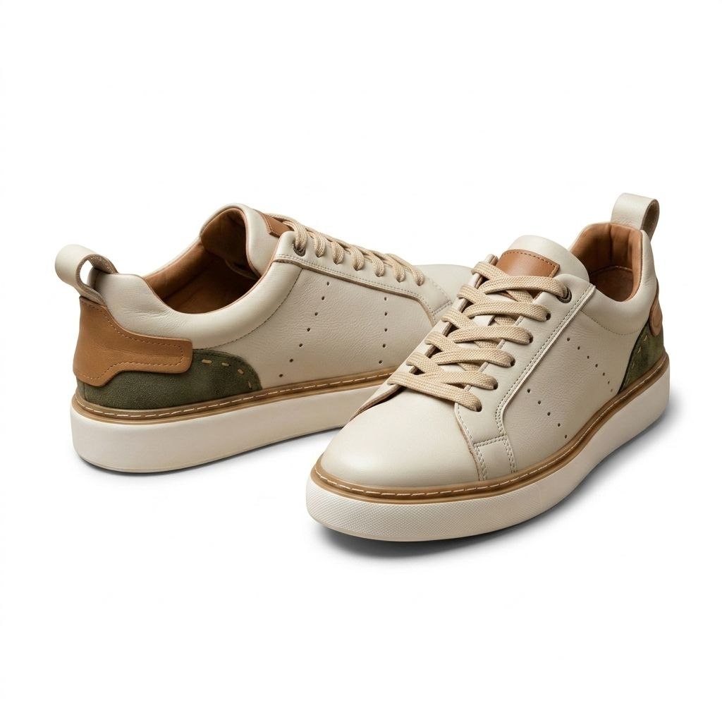Beige artisan perforated sneakers in beige | Flamingo Fits